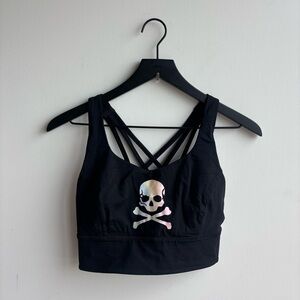 lululemon athletica Black Sports Bra with Iridescent Skull